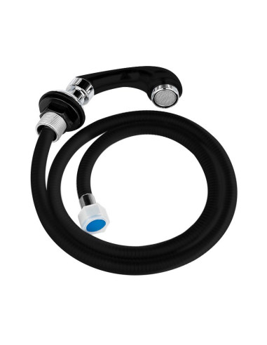 Black hand shower for a hairdressing wash stand