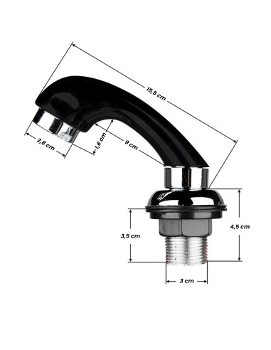 Black hand shower for a hairdressing wash stand
