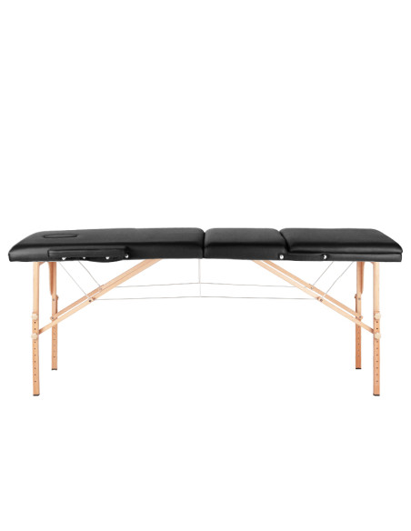 3-section black comfort massage table, wood comfort