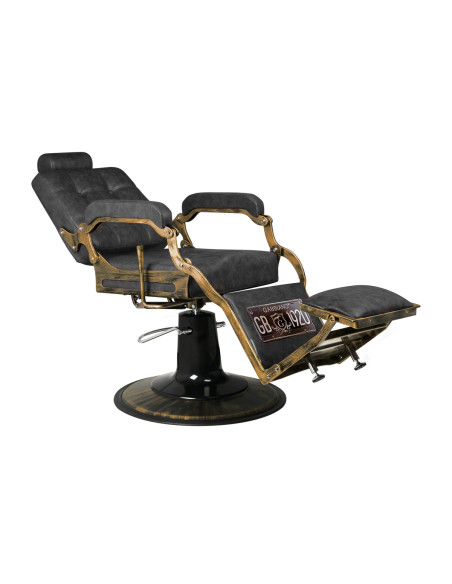 Gabbiano barber chair Boss HD Old Leather black