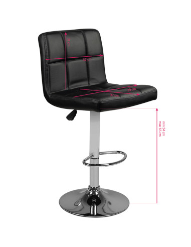 Bar stool m06 quilted adjustable black