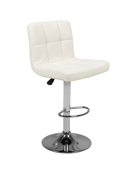 Bar stool m06 quilted adjustable white