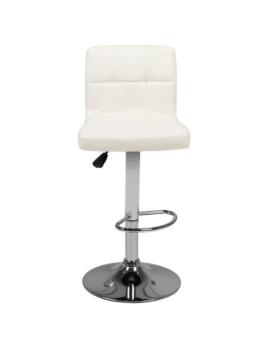 Bar stool m06 quilted adjustable white