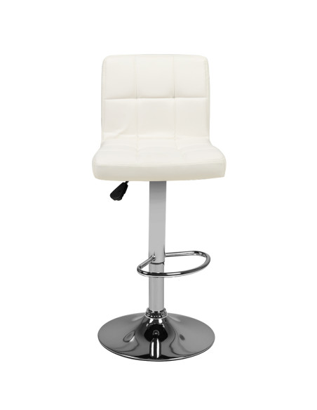 Bar stool m06 quilted adjustable white