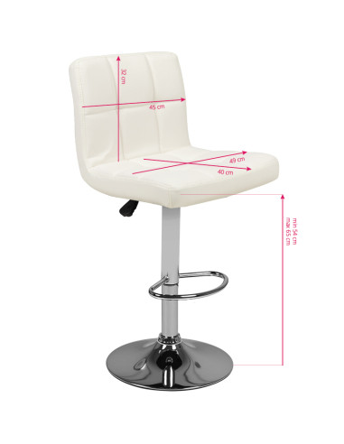 Bar stool m06 quilted adjustable white