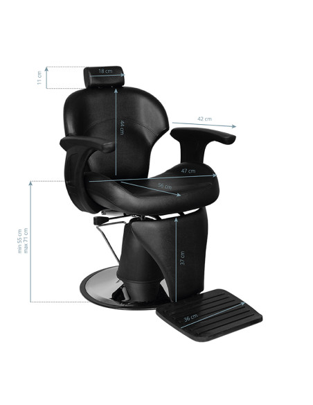 Gabbiano Igor Black Barber Chair