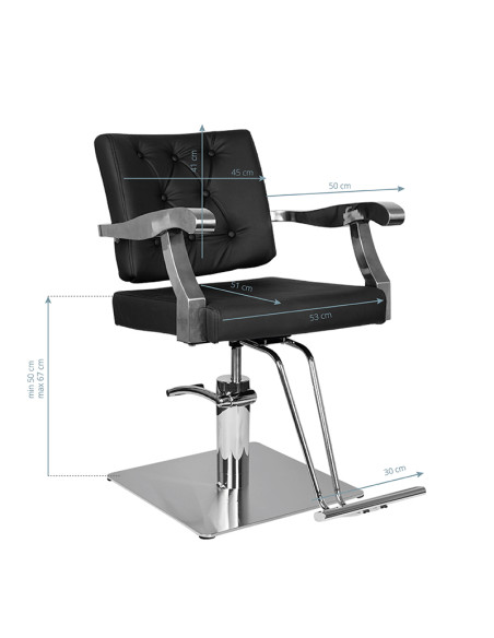 Gabbiano black lyon hairdressing chair