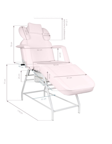 Ivette eyelash treatment chair pink