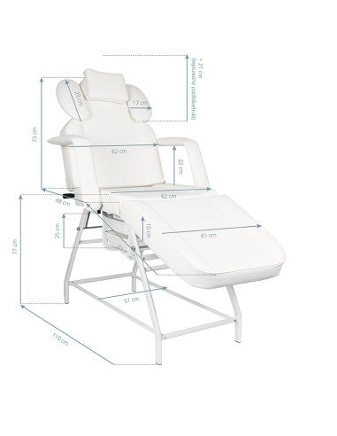 Ivette eyelash treatment chair white