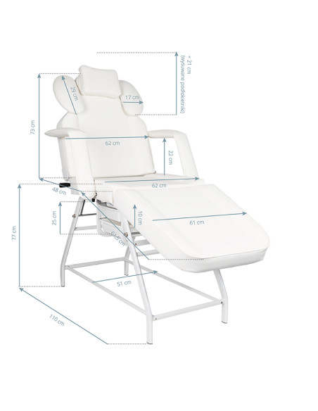 Ivette eyelash treatment chair white