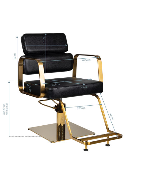 Gabbiano Black Hydraulic Chair porto gold