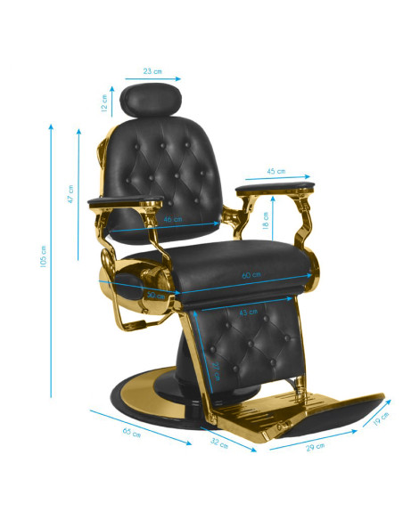 Gabbiano Barber Chair Grancesco black and gold