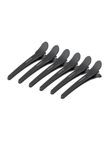 Hairdressing clamps for hair e-17 10 pcs 10.5 cm black