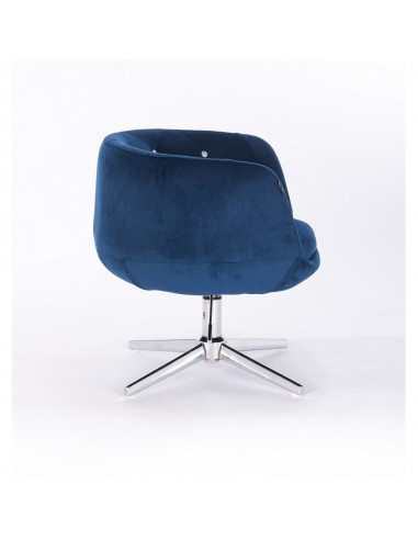 Hroove Salon Chair - Blue Velour Bella Furniture Ireland BFHR333CROSS