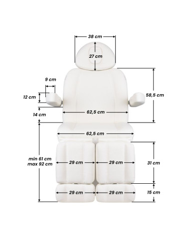COSMETIC ELECTRIC CHAIR. AZZURRO 708BS PEDI PRO EXCLUSIVE 3 MOTOR HEATED  