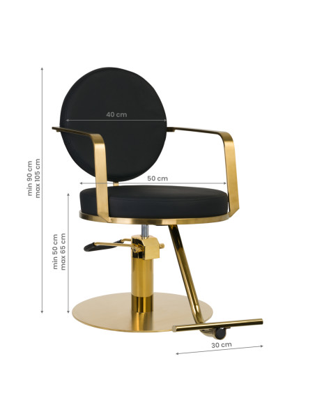 GABBIANO HAIRDRESSING CHAIR ARRAS BLACK GOLD