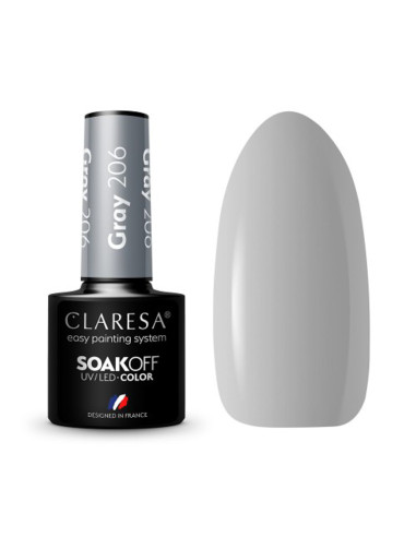 CLARESA Hybrid nail polish GRAY 206 -5g