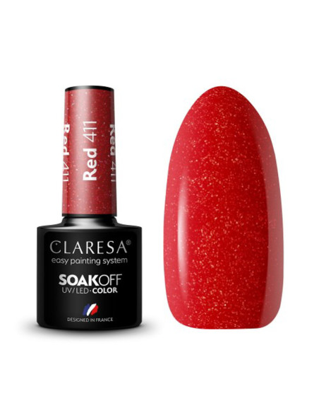 CLARESA Hybrid nail polish RED 411 -5g
