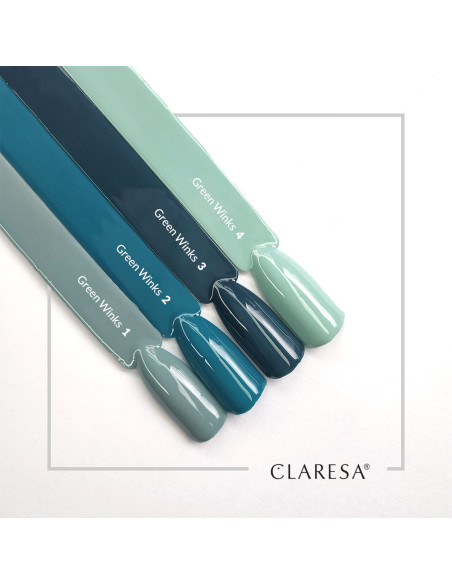 CLARESA hybrid polish GREEN WINKS 2 -5g