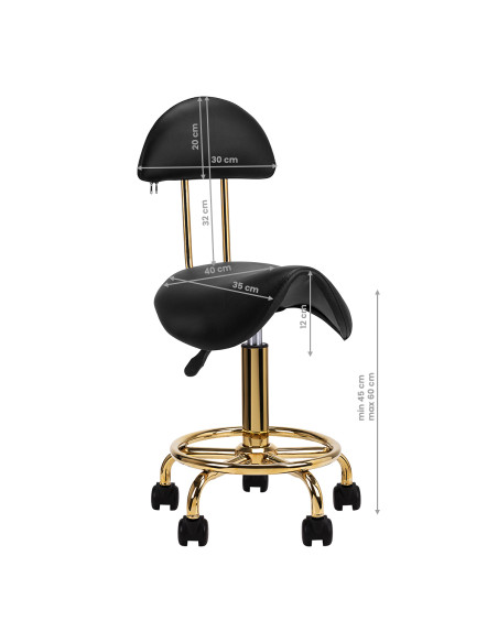 COSMETIC STOOL 6001G GOLD BLACK