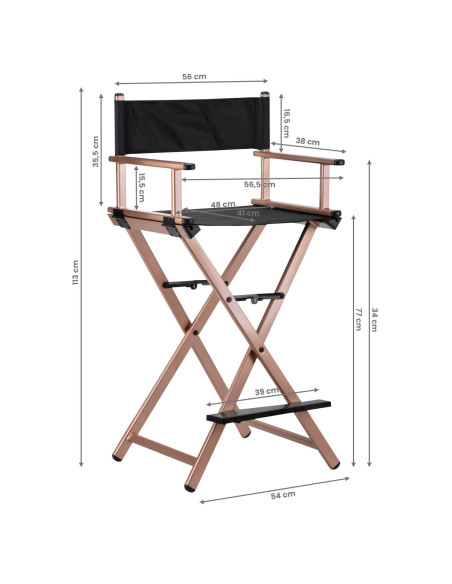 MAKE-UP CHAIR ALUMINUM ROSE GOLD