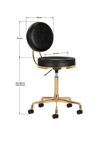 COSMETIC STOOL H5 GOLD BLACK