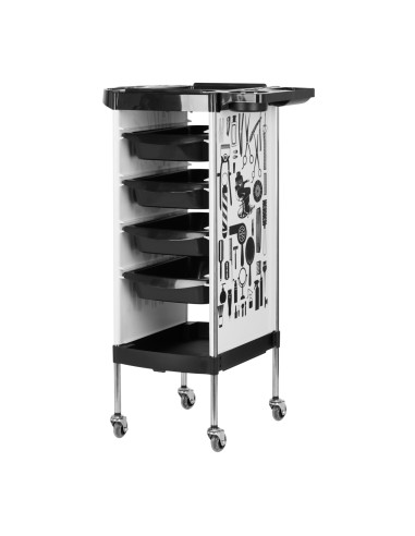 GABBIANO HAIRDRESSER TROLLEY X11-9 WHITE GRAPHICS