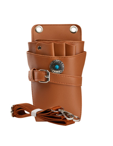 HOLSTER BELT FOR HAIR SCISSORS T14 BROWN