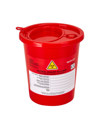 MEDICAL WASTE CONTAINER 0.7 L RED