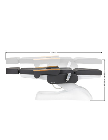 Electric cosmetic chair SILLON Lux 273b 3 actuators gray