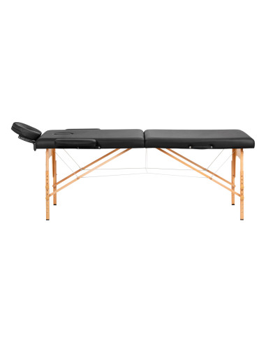 WOODEN FOLDING MASSAGE TABLE COMFORT ACTIV FIZJO LUX 2-SECTIONS 190X70 BLACK  