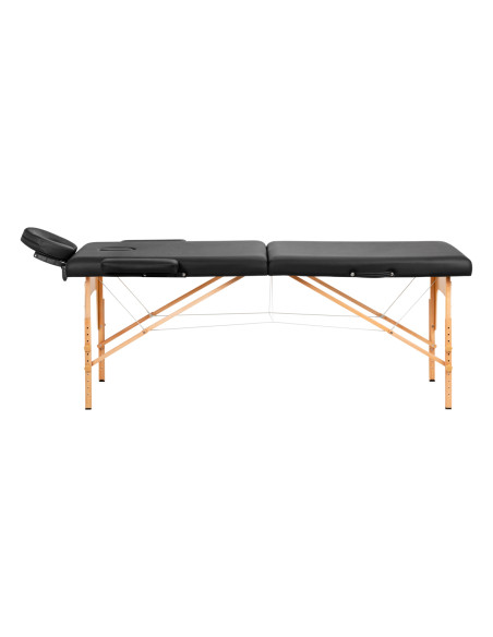 WOODEN FOLDING MASSAGE TABLE COMFORT ACTIV FIZJO LUX 2-SECTIONS 190X70 BLACK  
