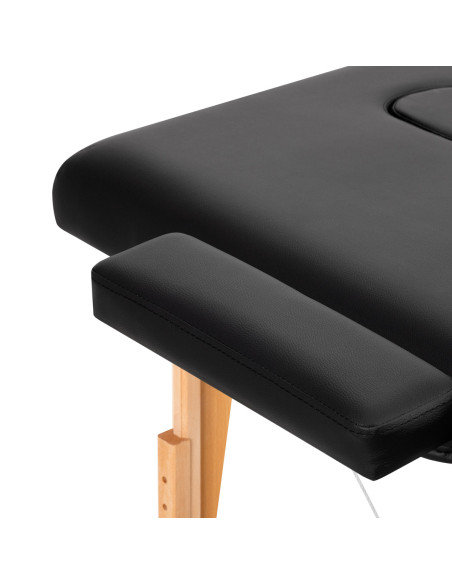 WOODEN FOLDING MASSAGE TABLE COMFORT ACTIV FIZJO LUX 2-SECTIONS 190X70 BLACK  