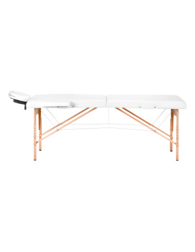 WOODEN FOLDING MASSAGE TABLE COMFORT ACTIV FIZJO LUX 2-SECTIONS 190X70 WHITE