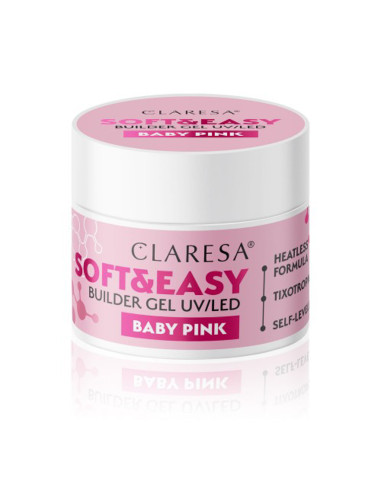 Claresa builder gel Soft & Easy gel baby pink 45g