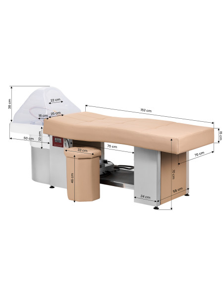 Gabbiano Head Spa 017 hair washing bed beige