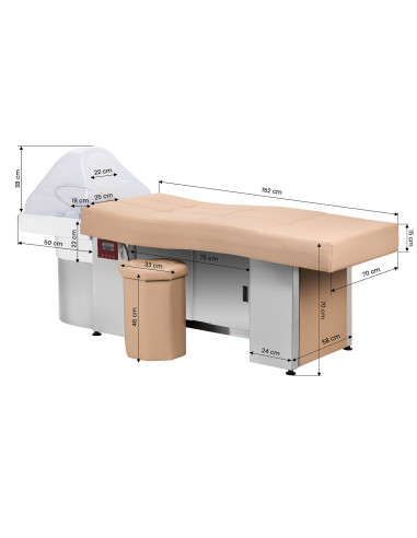 Gabbiano Head Spa 017B hair washing bed beige