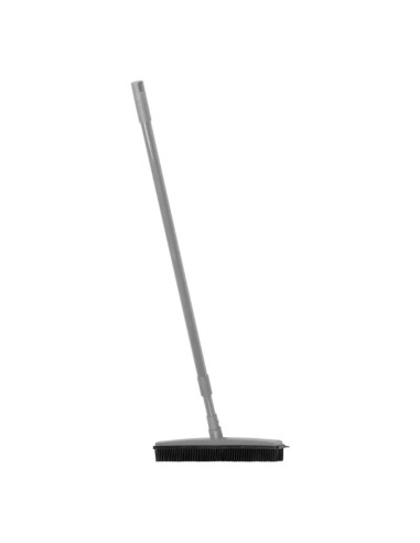 Hairdresser's rubber broom with telescopic pole gray