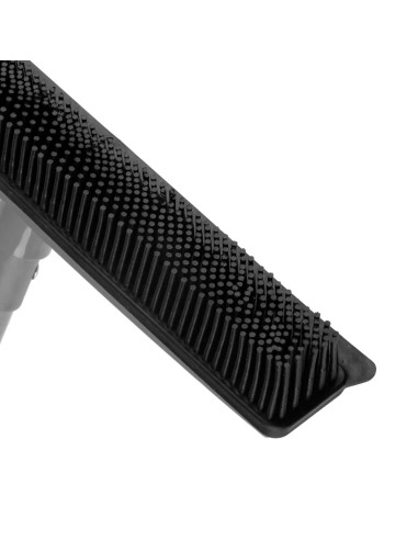 Hairdresser's rubber broom with telescopic pole gray