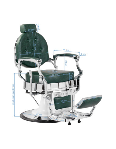 Barber chair Gabbiano President green Chrom