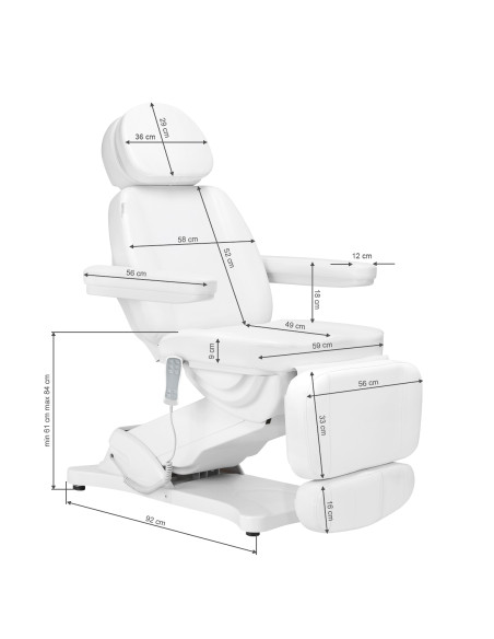 Electric Beauty bed SILLON CLASSIC 3 motors with heating second edition white