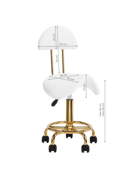 Cosmetic stool 6001-G gold white second category