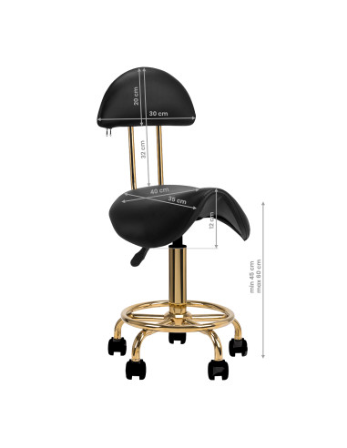 Cosmetic stool 6001-G gold black