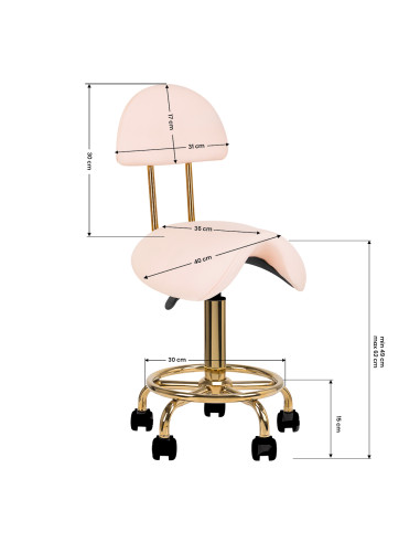 Cosmetic stool 6001-G gold – pink second category