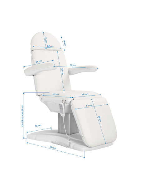 Sillon Eclipse electric Beauty bed 3 actuators white 