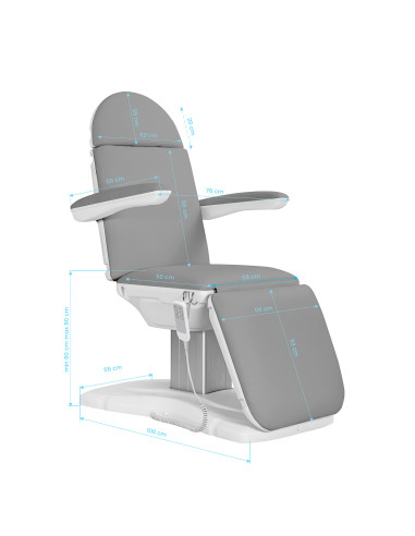 Sillon Eclipse electric Beauty bed 3 actuators grey