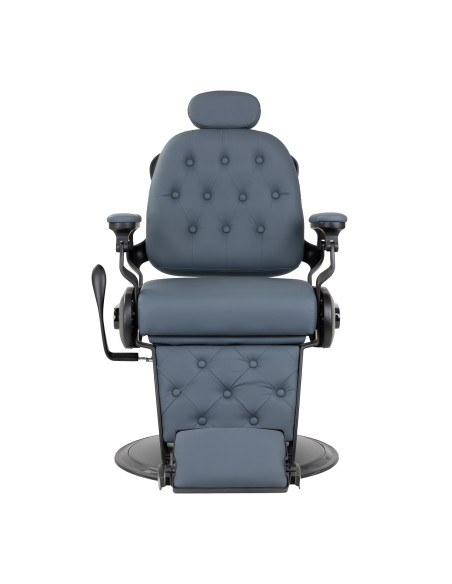 Gabbiano Francesco barber chair in graphite with brushed black frame