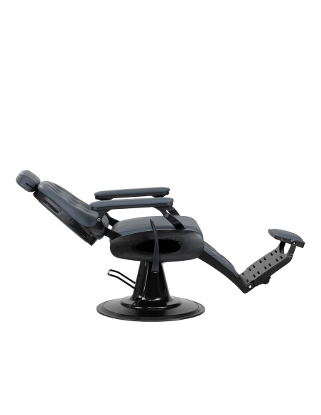 Gabbiano Francesco barber chair in graphite with brushed black frame