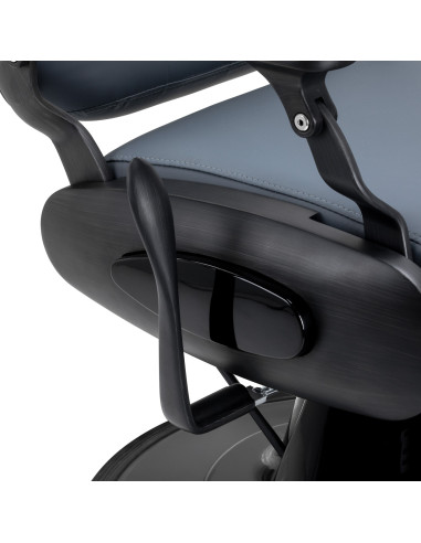 Gabbiano Francesco barber chair in graphite with brushed black frame