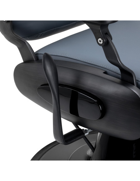 Gabbiano Francesco barber chair in graphite with brushed black frame